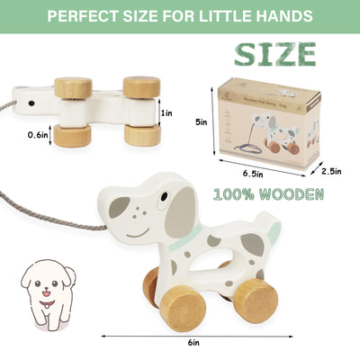 Babyspielzeug Auto, hölzerne ziehen entlang Kleinkind Spielzeug, Entwicklungsspielzeug für 1 Jahr alt Mädchen Junge Geburtstag Geschenk