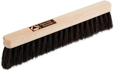 thermohauser Mehlbesen aus schwarzem Rosshaar mit Holzrücken - 30 x 3 cm - Mehlbürste zum Fegen von Arbeitsplatten, Naturfarben-schwarz