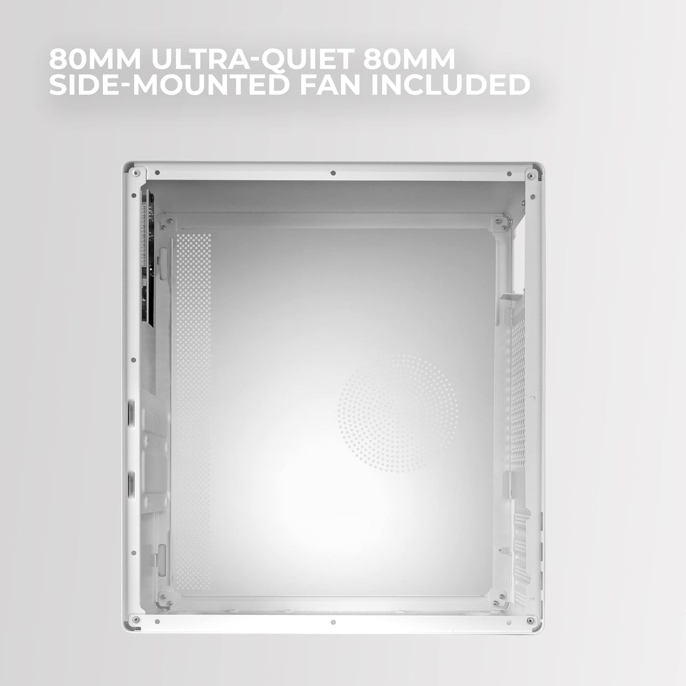 Tacens ORUMX, Micro-ATX Mini-Tower Slim Gehäuse, Ultra Kompaktes, Stahlrahmen, 80mm Lüfter, Weiß
