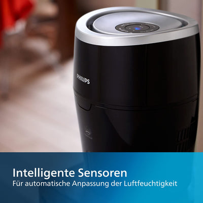 Philips Series 2000 Luftbefeuchter – für Räume bis 40 m², mit NanoCloud-Technologie, 3 Geschwindigkeitsstufen, Sleep-Modus, 2-Liter-Tank (HU4814/10)