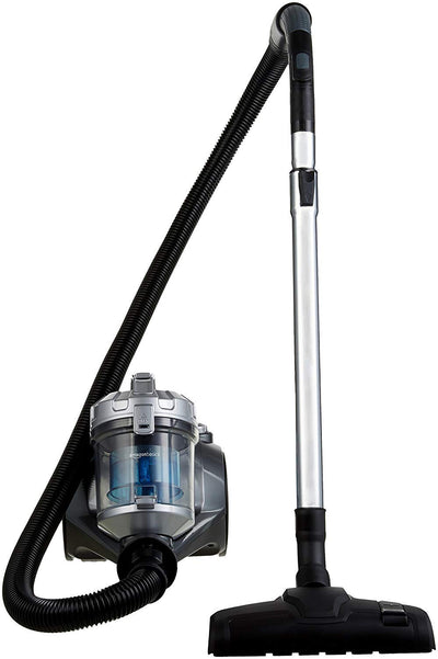 Amazon Basics Zylinder-Staubsauger, leistungsstark, kompakt und leicht, ohne Beutel, für Hart- und Teppichböden, HEPA-Filter, 700 W, 2.0 L, EU, Schwarz/Blau