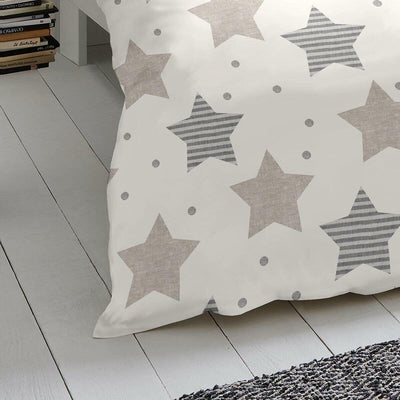 Traumschlaf Biber Wendebettwäsche Sterne beige 1 Bettbezug 135 x 200 cm + 1 Kissenbezug 80 x 80 cm
