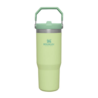 Stanley IceFlow Flip Straw Trinkflasche mit Strohhalm 0.89L - Thermosflasche Hält 12+ Stunden Kalt - Auslaufsicher - Trinkflasche Sport - Wasserflasche BPA Frei - Spülmaschinenfest - Citron