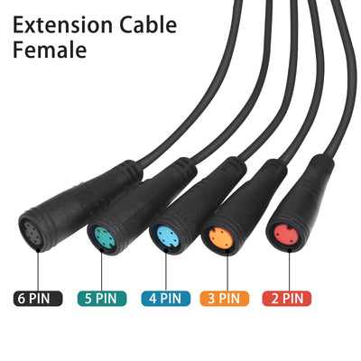 baluoqi Verlängerungskabel 2Pin/3Pin/4Pin/5Pin/6Pin wasserdichter Stecker mit einem einzelnen Stecker DIY Ebike Linie für elektrisches Fahrrad Licht/Ebrake/Anzeige Ebike Teile (3Pin weiblich)