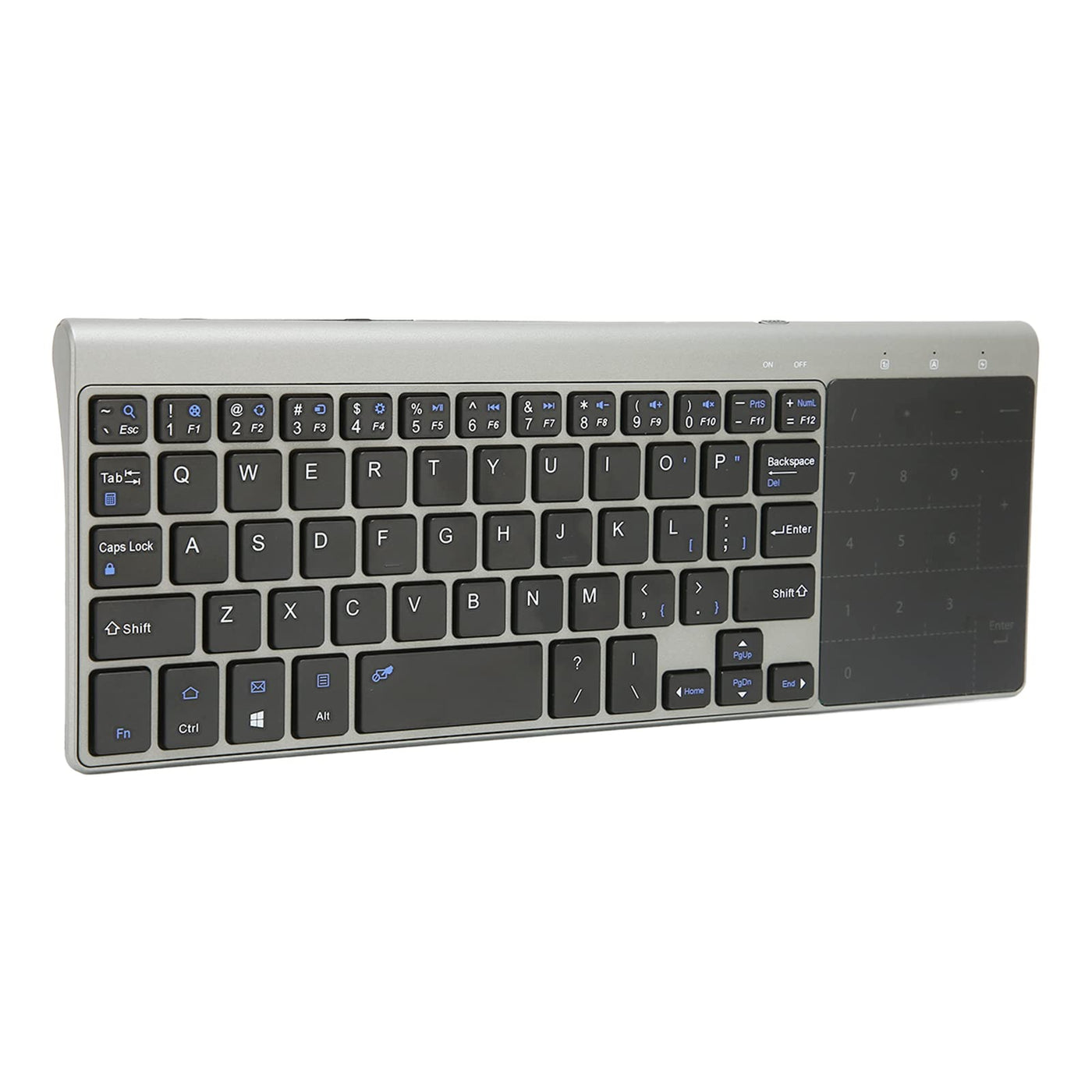 Annadue 2,4G Wireless Tastatur mit Touchpad Ziffernblock, Tragbare Ultrakompakte Vollständige QWERTY Tastatur und Touch Maus, mit USB Empfänger Fernbedienung für Notebook, Computer, TV