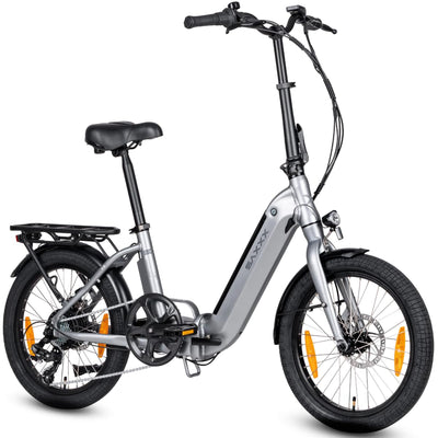 SAXXX Klapprad E-Bike, E Bike Klappbar 20 Zoll mit 7 Gang Kettenschaltung, Elektro Fahrrad Erwachsene mit 36V 11.4Ah Akku, Scheibenbremsen, 90KM Lange Range, Elektrofahrrad 25 km/h für Herren Damen