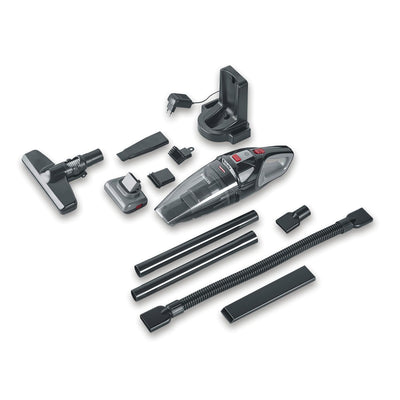 SEVERIN Akku Handstaubsauger kabellos 18,5V, 50 Min Laufzeit, Nass- & Trockensauger mit LED, rotierender Turbobürste & Tragetasche, ideal für Auto, Camping & Tierhaare, HV 7147