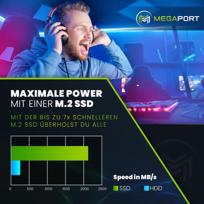 Megaport High End Gaming PC Intel Core i7-13700F 16-Kern bis 5,20GHz Turbo • Windows 11 • Nvidia GeForce RTX4070 12G • 32GB 3200MHz DDR4 • 1TB M.2 SSD • WLAN • Gamer pc Computer Gaming