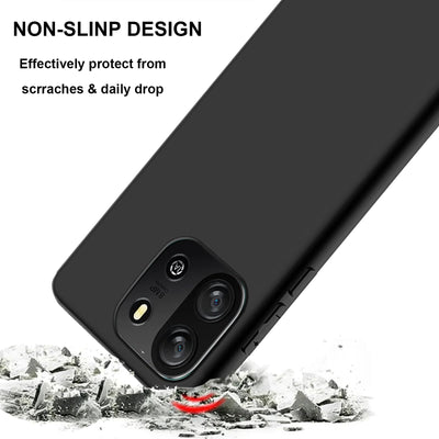 LYZXMY Hülle für Blackview Oscal Flat 1C(6.56") Schwarz Handyhülle + 3 Stück Gehärtetes Glas Schutzfolie, Case Weich Silikon TPU Schutzhülle Cover 9H Härte HD Gehärtetes Glasfolie Glas
