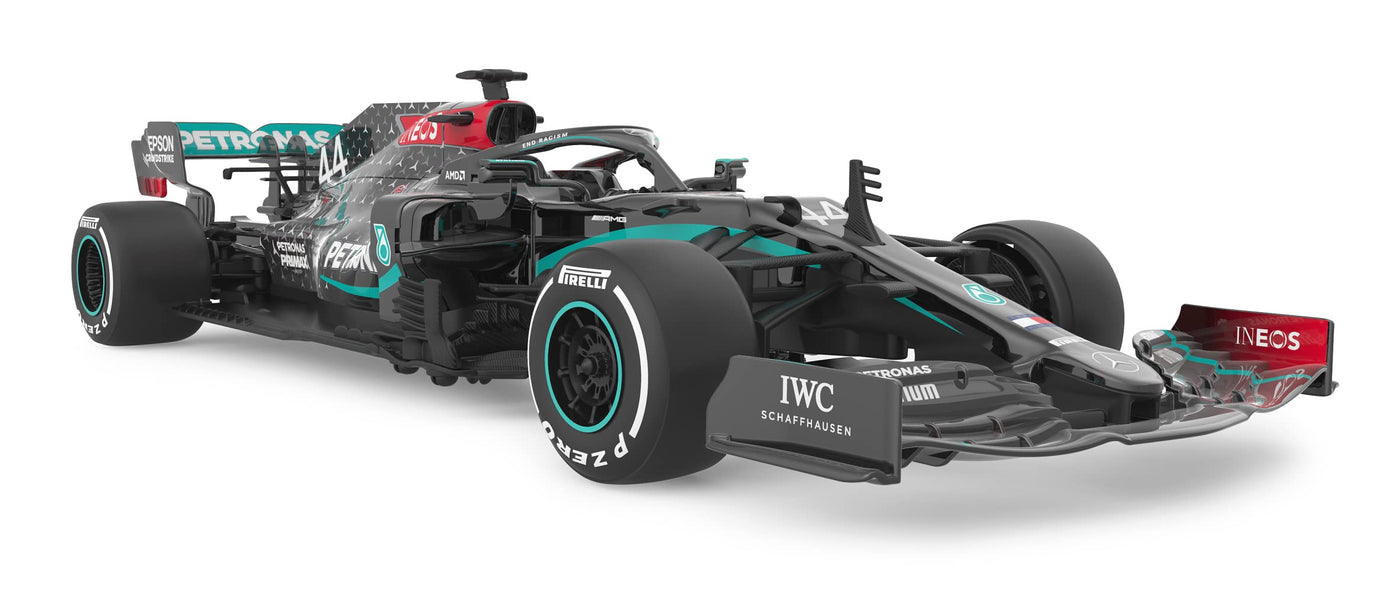 JAMARA Mercedes-AMG F1 W11 EQ Performance 1:18-2,4GHz für Mehrspielerbetrieb, offiziell lizenziert, originalgetreue Lackierung, Inklusive Dekorbogen
