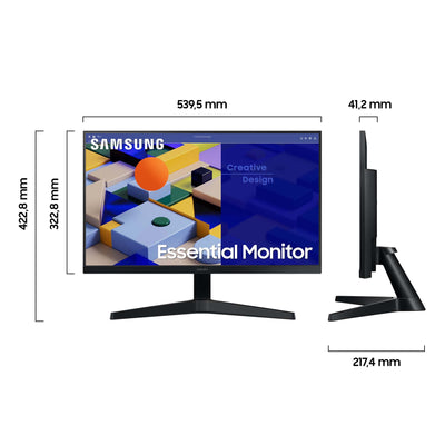 Samsung S31C Essential Monitor S24C314EAU, 24 Zoll, IPS-Panel, Full HD-Auflösung, Eco Saving Plus, AMD FreeSync, 5 ms Reaktionszeit, Bildwiederholrate 75 Hz, Schwarz