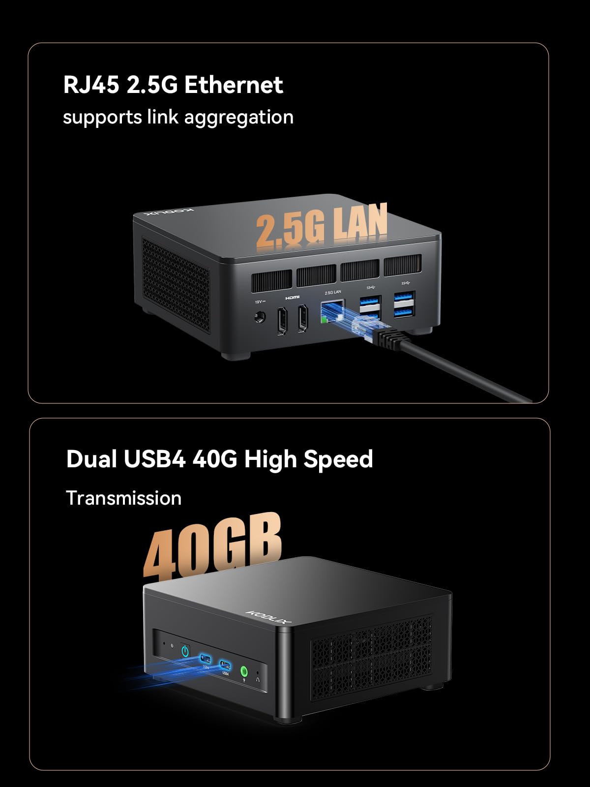 MINIS FORUM Mini PC AD69, Mini Desktop Computer with AMD Ryzen 9 6900HX(8C/16T, up to 4.9GHz),32GB DDR5 1TB SSD, Support HDMI, USB4, RJ45 2.5G, WiFi 6E /BT5.3