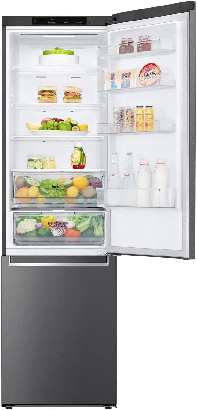 LG GBP62DSNCN1, Klasse C, 384 L, Kühl-/ Gefrierkombination, Frische Features, Kühlschrank mit Gefrierfach und Innendisplay, DoorCooling+, LINEARCooling, 59,5 x 203 x 67,5 cm ꟷ Dark Graphite