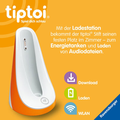 Ravensburger tiptoi Ladestation 00111 - lädt Akku und Audiodateien, Ladestation für den tiptoi Stift der 4. Generation