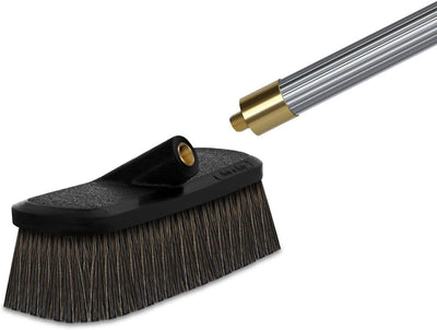 LEWI Waschbürsten-Set Reinigungs-Set Reinigungsbürste Wasch-Bürste Autowäsche Glasflächen-Reinigung (Länge:118 cm Mischhaar mit 1/4 Zoll Gewinde)