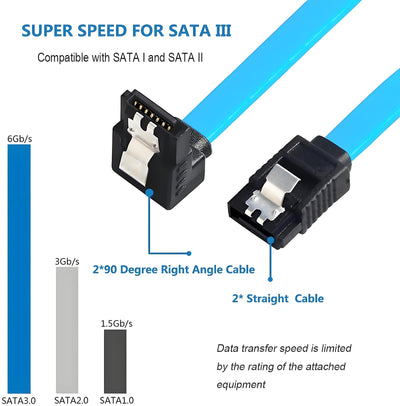 PCIe SATA Karte 4 Ports mit 4 SATA Kabeln, SATA 3.0 Controller Erweiterungskarte mit Low Profile Bracket, PCI-E X1 3.0 Gen3 (6Gbps) Boot als Systemplatte, Non Raid, unterstützt 4 SATA 3.0 Geräte