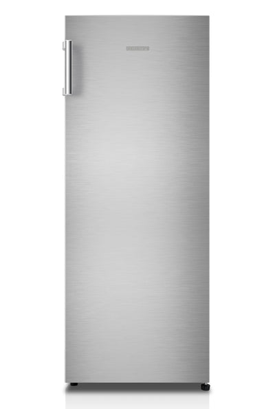 Heinrich´s freistehender Kühlschrank 242L, Vollraumkühlschrank, LED-Beleuchtung, Standkühlschrank mit 5Glasablagen+1Gemüsefach+4 Türablagen, Türanschlag wechselbar, leise 40dB, (inox)