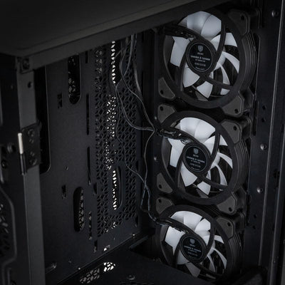 Kolink Unity Lateral ARGB PC-Gehäuse, Vier ARGB-Lüfter, Scharniertür Gehärtetes Glas, 410 mm GPU-Freiheit, E-ATX-Motherboards, Stahl, Mid-Tower-Gehäuse, Schwarz