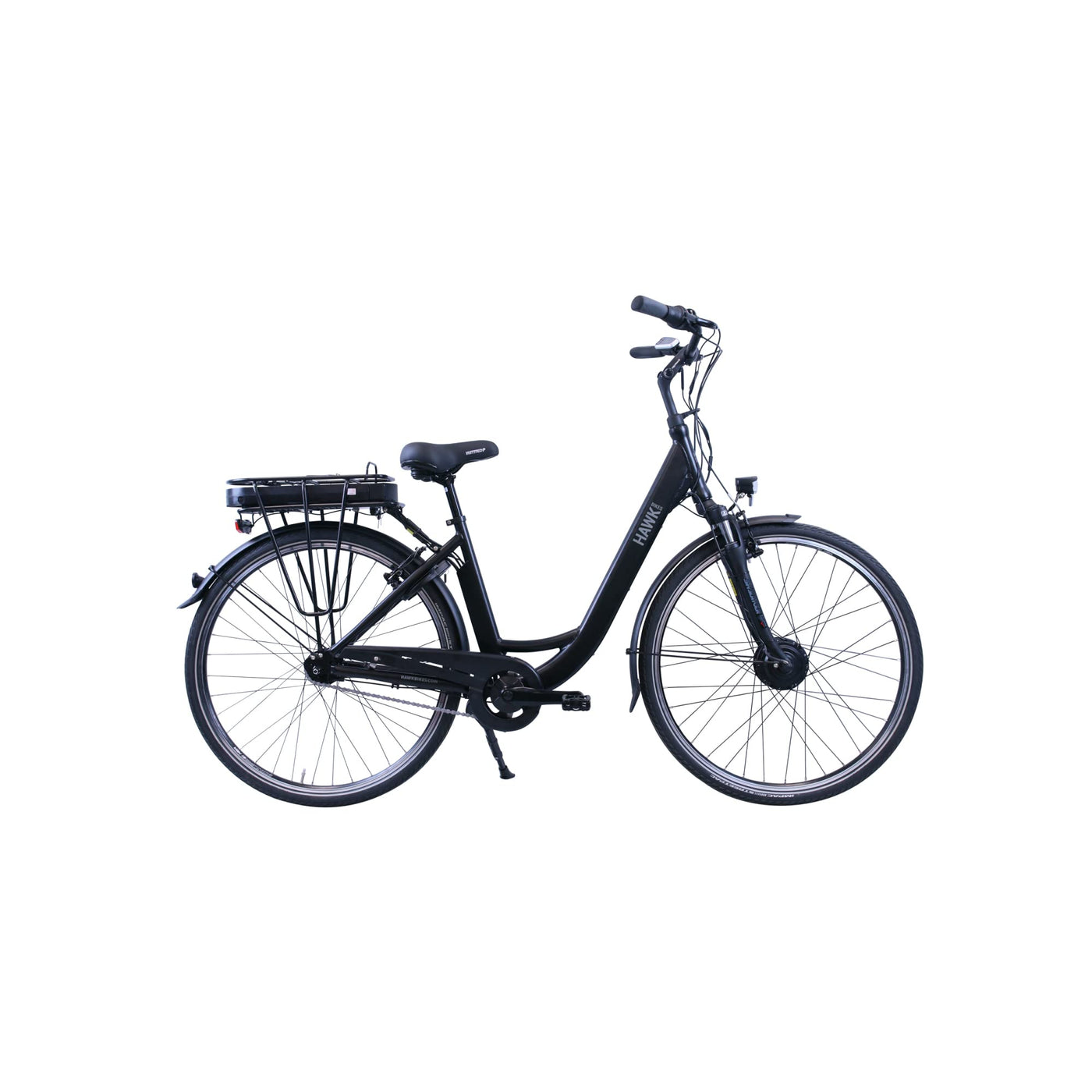 HAWK eCity Wave Black E-Bike Herren & Damen 250W I Stadtrad mit leichtem Aluminiumrahmen I E Bike Herren 28 Zoll mit 7-Fach Nabenschaltung