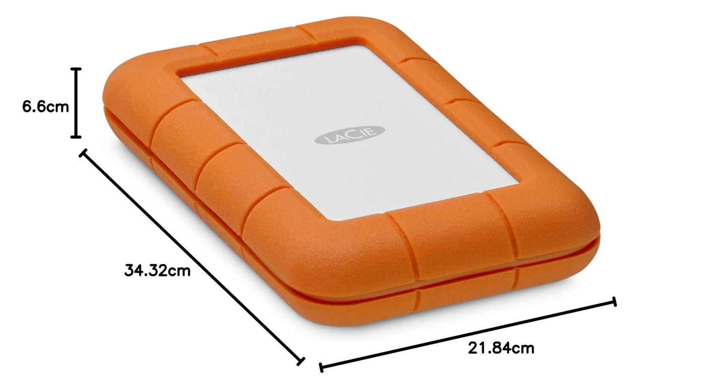 LaCie Rugged 5TB tragbare externe Festplatte, 2.5 Zoll, PC & Mac, inkl. USB-C w/o USB-A Kabel, inkl. 2 Jahre Rescue Service, Modellnr.: STFR5000800