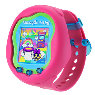 BANDAI - Tamagotchi Uni - Verbindungsfähiges Tamagotchi mit Armbanduhr - Virtuelles Haustier - Rosa Modell - 43351, (NT43351)