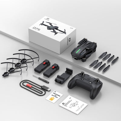 DEERC Drohne mit Kamera 1080P für Kinder, RC Quadrocopter D75 faltbar mit Wifi Übertragung, Lange Flugzeit,Bürstenloser Motor,Höhenhaltung,One Key Start Drohnen Spiel Geschenk für Anfänger Jungend, C0