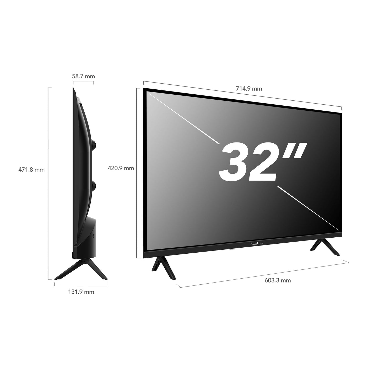 Smart Tech 32HH01K, 32 Zoll (80 cm), HD-LED-Fernseher, Netflix, YouTube, Prime Video, Whale TV
