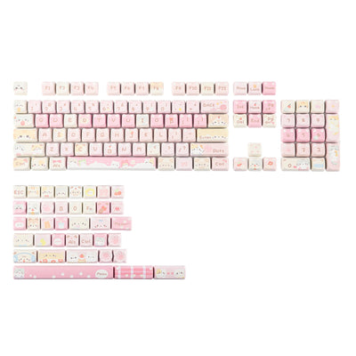 KiiBoom x Maorbeng Meow Meow Squad Tastenkappen-Set, Farbstoff-Sublimation PBT, Mao-Profil, 142 Tasten, benutzerdefinierte Tastenkappen für ANSI-Layout, MX-Schalter mechanische Gaming-Tastatur