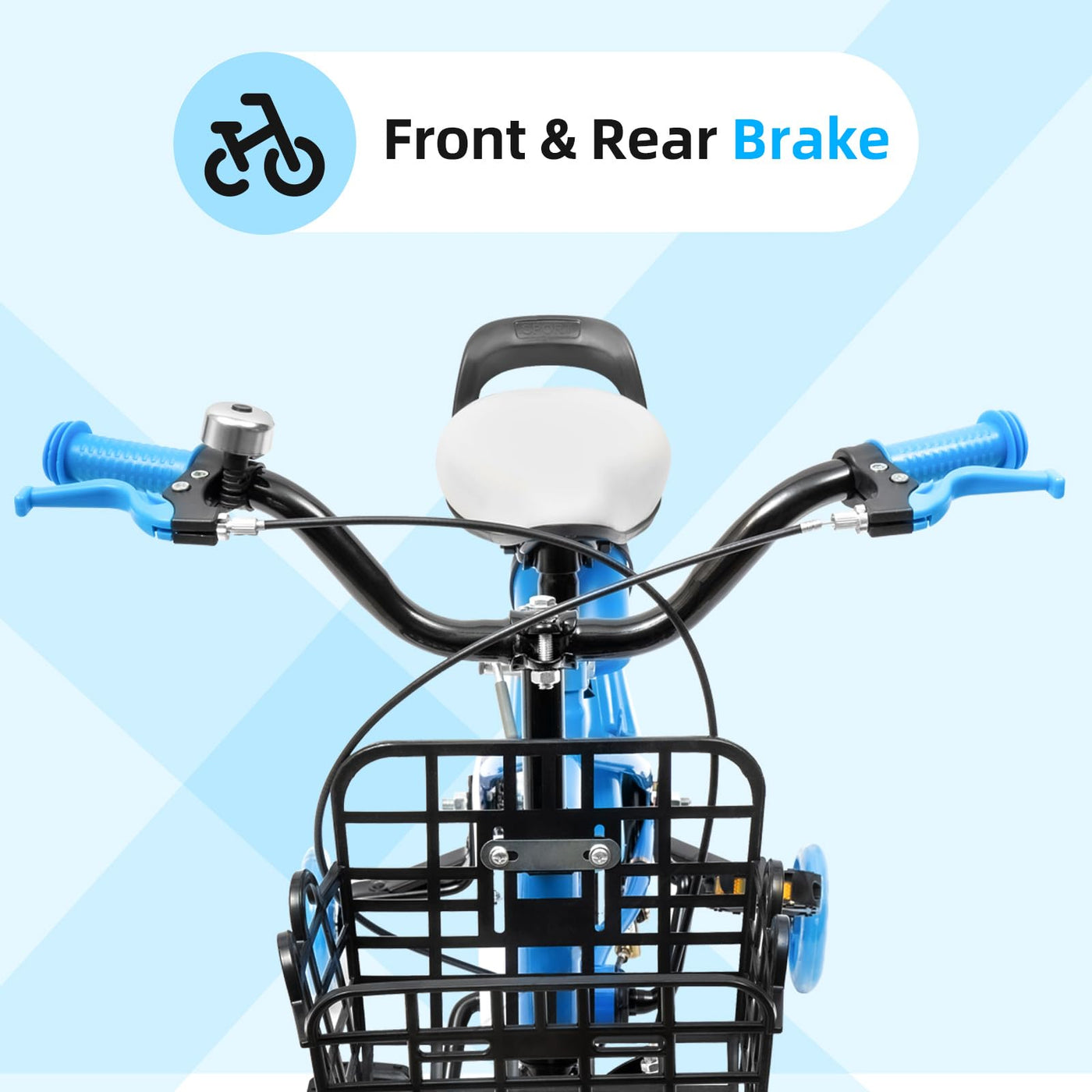 OUKANING Kinderfahrrad 12 Zoll Fahrrad für Kinder Junge Mädchen Kinderrad Blau Fahrrad zum Geburtstag, Weihnachten, Nikolaus, Ostern Geschenk für Jungen