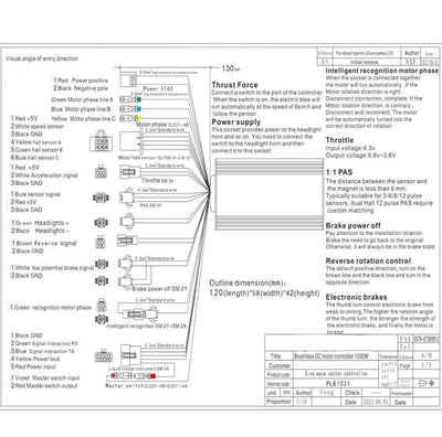 BuyWeek Elektrofahrrad Bürstenloser Motor Controller Kit, 36V 48V 60V 1000W 38A 3 Modus Sinuswellen Controller M5 LCD Anzeigefeld Kit für E-Bike Elektroroller