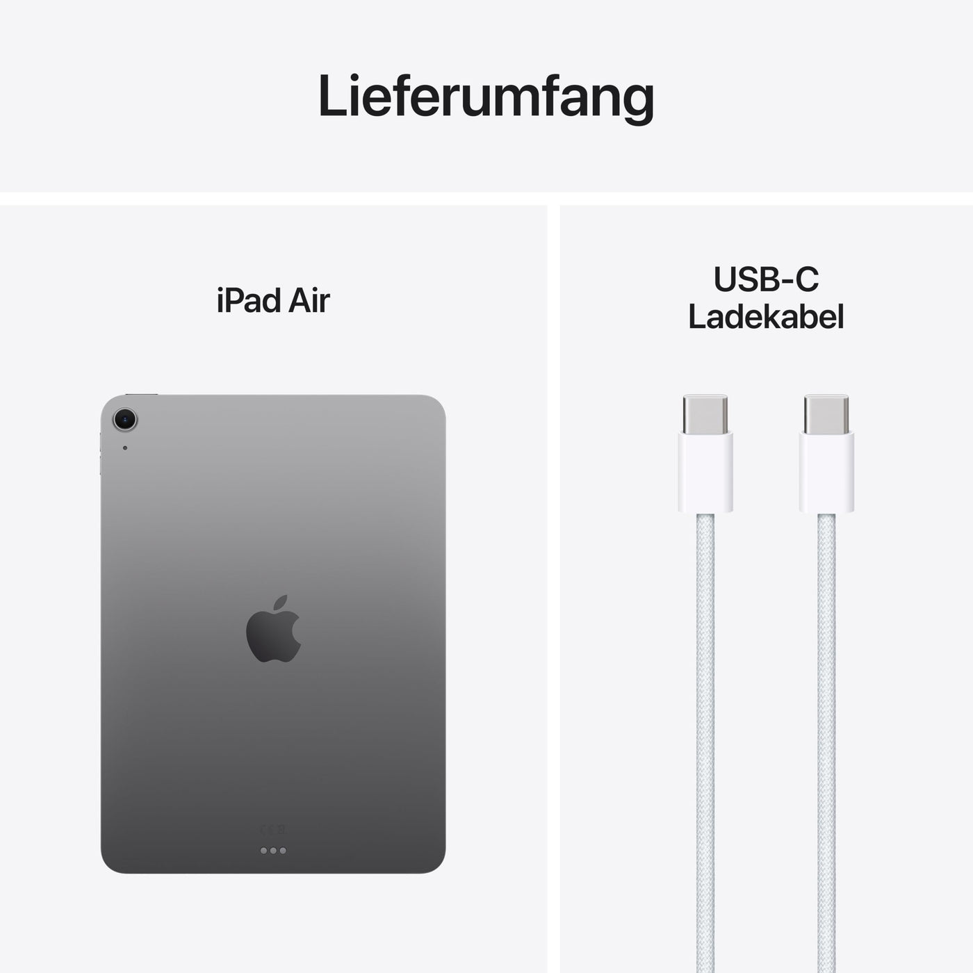 Apple iPad Air 11" mit M3 Chip: Apple Intelligence, Liquid Retina Display, 256 GB, 12 MP Frontkamera/Rückkamera, WLAN 6E, Touch ID, Batterie für den ganzen Tag – Space Grau