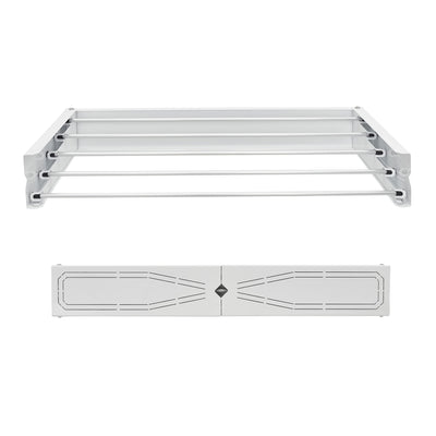 HomeArt Wäscheständer zur Wandmontage, 75 cm, einziehbarer Wäscheständer, faltbarer Wäschetrockner, Innen- und Außenbereich, kompaktes gemustertes Design, 20 kg Tragkraft, Weiß