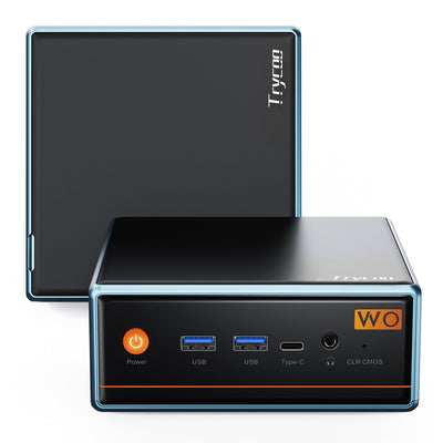 Trycoo WO4 Mini-PC, AMD Ryzen 7 5700U (8C/16T, bis zu 4,34 GHz), Mini-Computer mit 16 GB DDR4 RAM/512 GB M.2 2280 SSD, Micro PC 4K @ 60Hz, WiFi6/BT5.2/USB3.2/Zuhause/Büro/Spiel