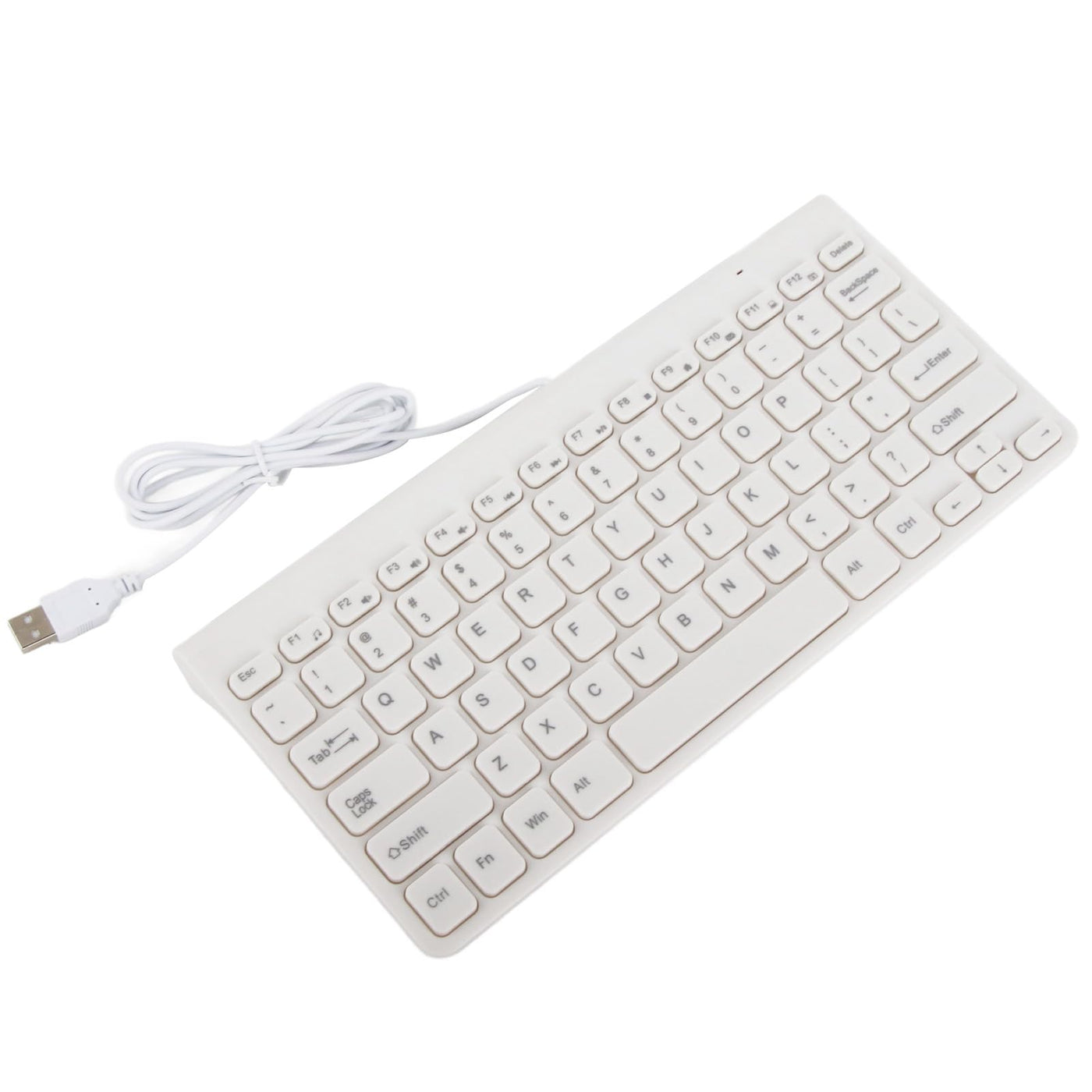 Annadue Kabelgebundenes Tastatur- und Mausset Tragbare Ultradünne USB-Plug-and-Play-Tastatur Optische Maus Mäuse-Kombination mit 1, Langlebigem Kabel für PC-Laptop (Weiss)