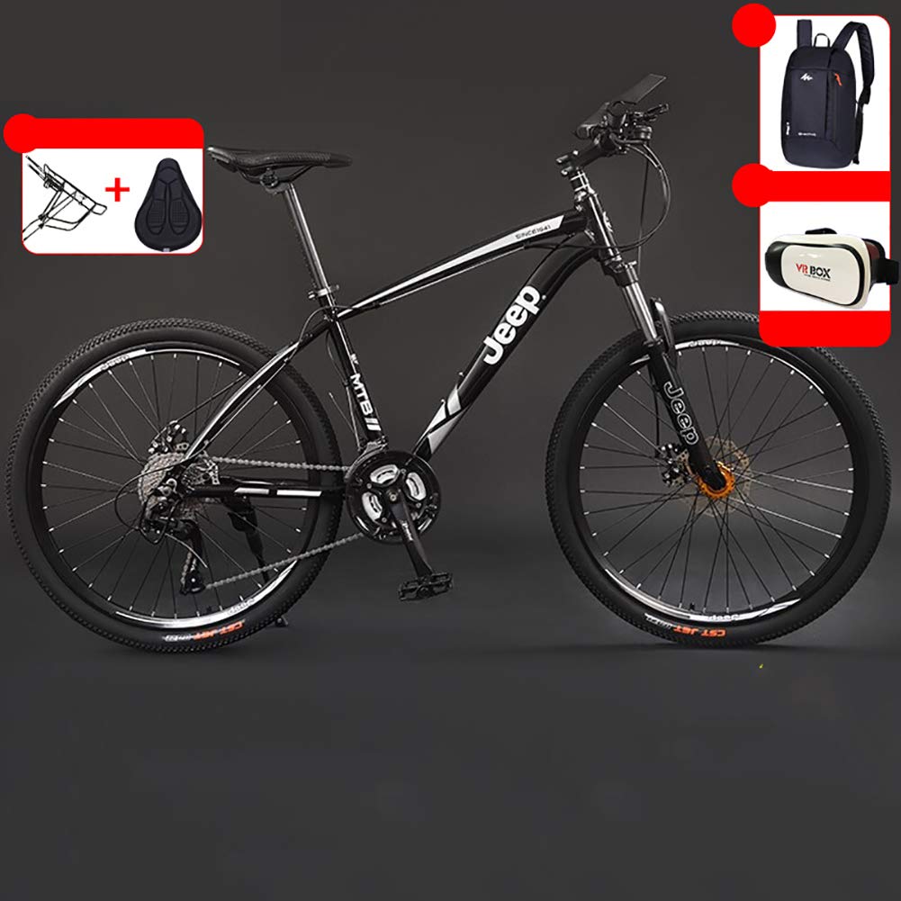 DULPLAY Mountainbikes,Unisex 24 Geschwindigkeit Shock Dual Disc Bremsen Erwachsene Fahrrad,Luxus Rennrad Fetter Reifen Aluminiumrahmen C 27.5zoll (170-190cm)