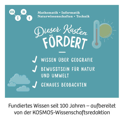 KOSMOS 636142 Wetterstation, Erforsche Wetter und Klima, mit Windmesser, Kompass und Thermometer, Experimentierkasten für Kinder ab 8 Jahre,