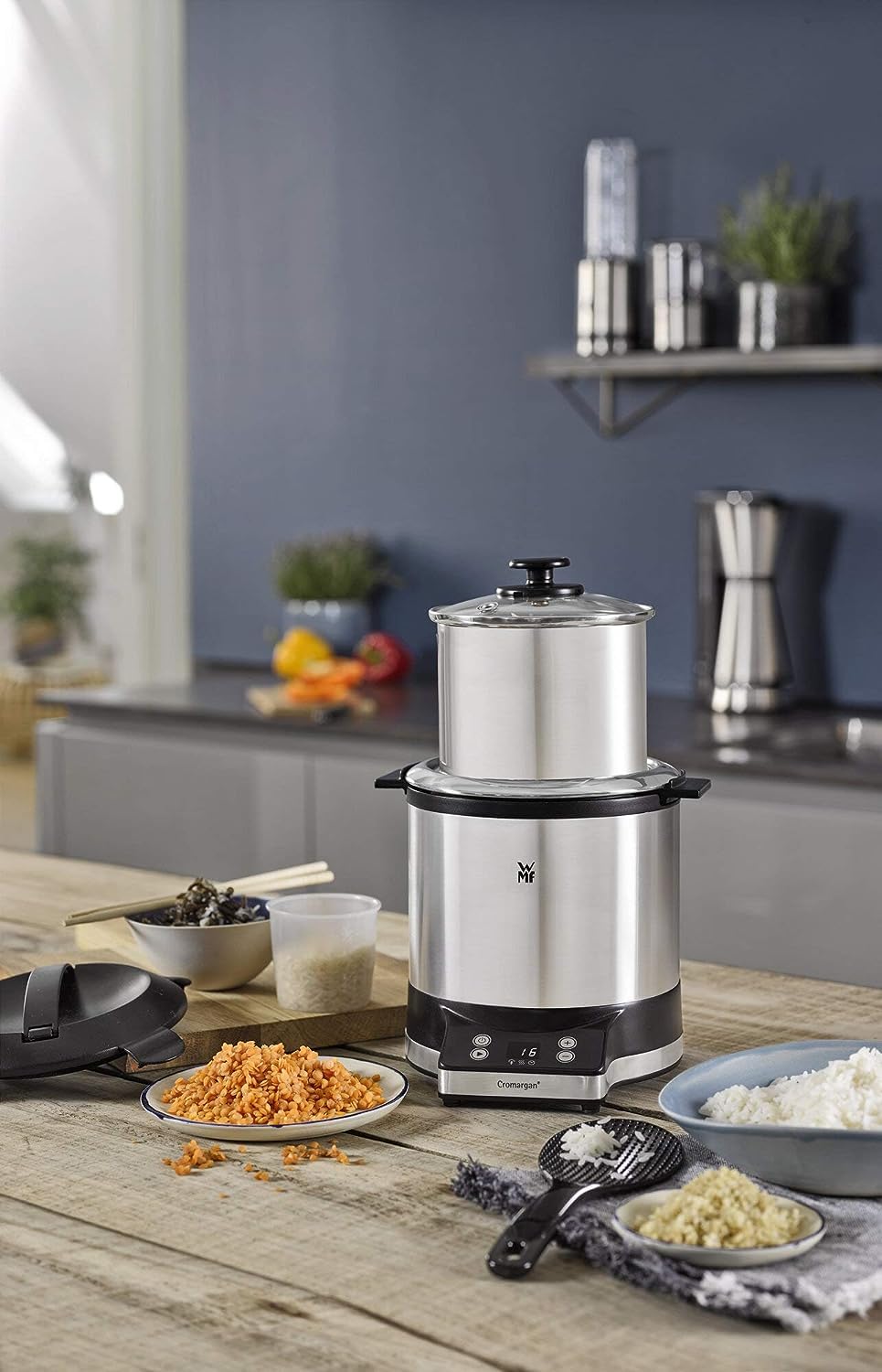 WMF Küchenminis Reiskocher 220 W, mit Lunch-to-go-Box, Damfgarer