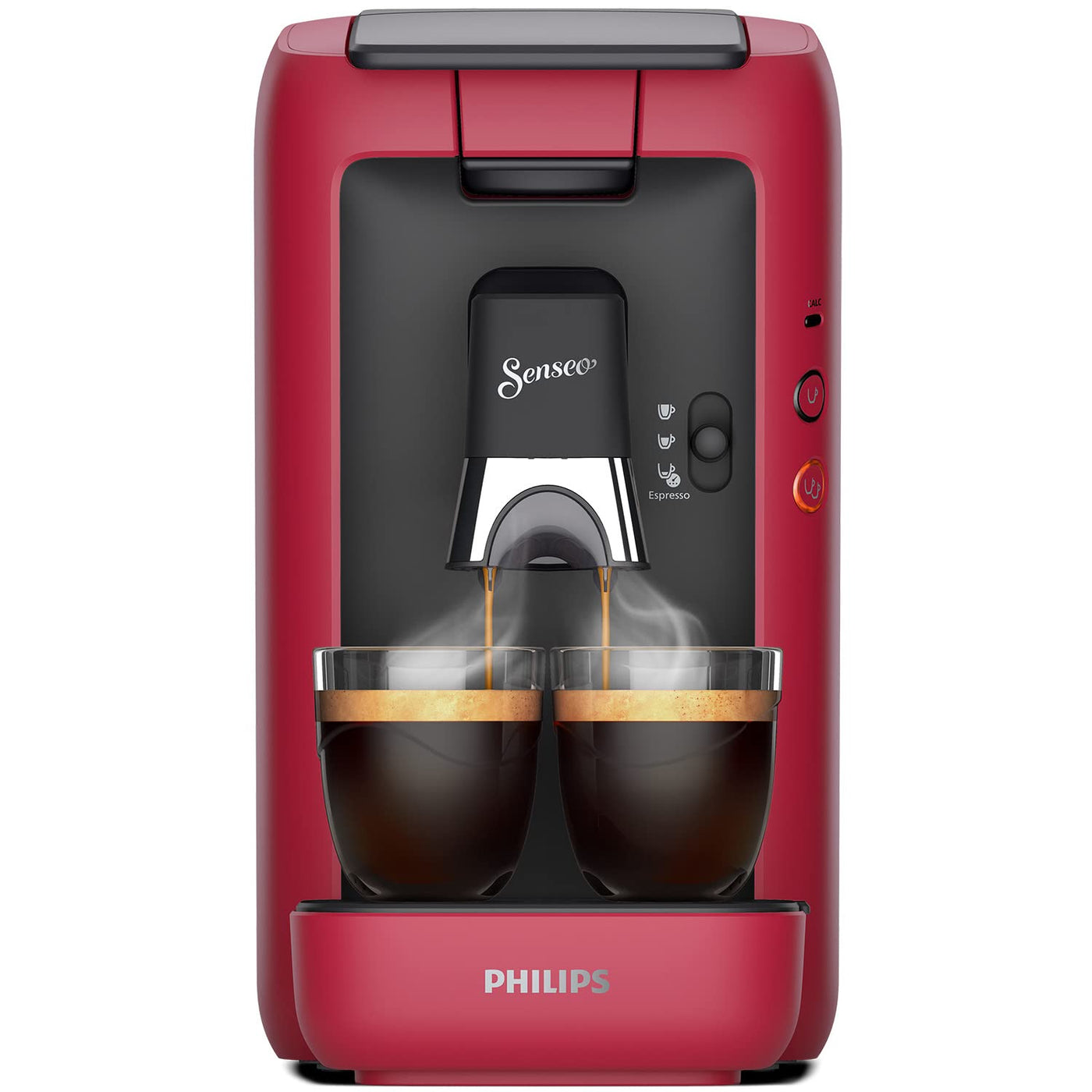 Philips Domestic Appliances CSA260/91 Senseo Maestro Kaffeemaschine Kaffeepads mit 1,2 Liter Wassertank, Auswahl der Intensität und Memo-Funktion, Produkt grün, Farbe: rot