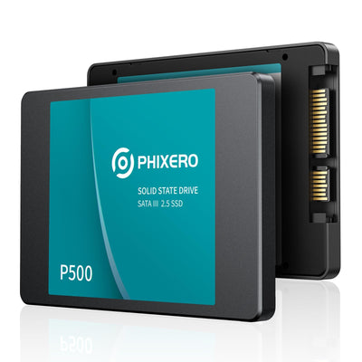PHIXERO P500 SSD Festplatte intern 2TB 3D NAND, 2,5 Zoll SATA Ⅲ 6 Gb/s internes Solid-State-Laufwerk für Laptops, Desktops und Spielekonsolen-PC