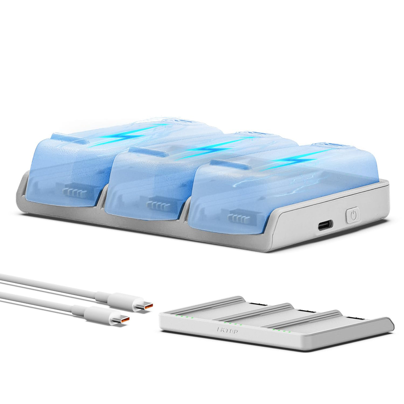 LKTOP Ersatz DJI Neo Zwei-Wege-Ladehub 65W Superschnelles Batterieladegerät USB-C Parallelstromadapter für DJI Neo Drohnenzubehör, Speicher-/Ausgangsmodus (Laden Sie 3 Akkus gleichzeitig:45min)