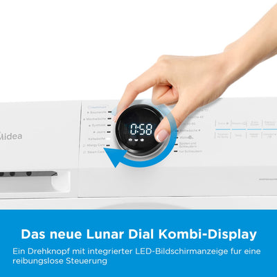 Midea MF200W80WB-14AS Waschmaschine/8KG /Energieeffizienzklasse A/Mengenautomatik/Steam Care/Nachlegefunktion / 1400 U/min/Zeitsparen - Turbo Wash/nur 48 cm tief/APP-Steuerung, AquaStop, Weiß