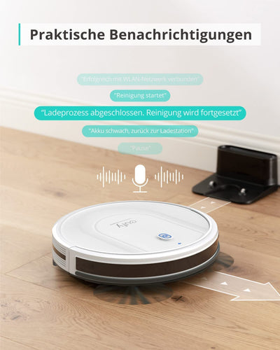 eufy Saugroboter mit Wischfunktion, RoboVac G10 Hybrid, Smart Dynamic Navigation, 2-in-1 Sauger & Wischmopp Roboterstaubsauger, 2000Pa Saugkraft, Selbstaufladend(Weiß)(Generalüberholt), böden