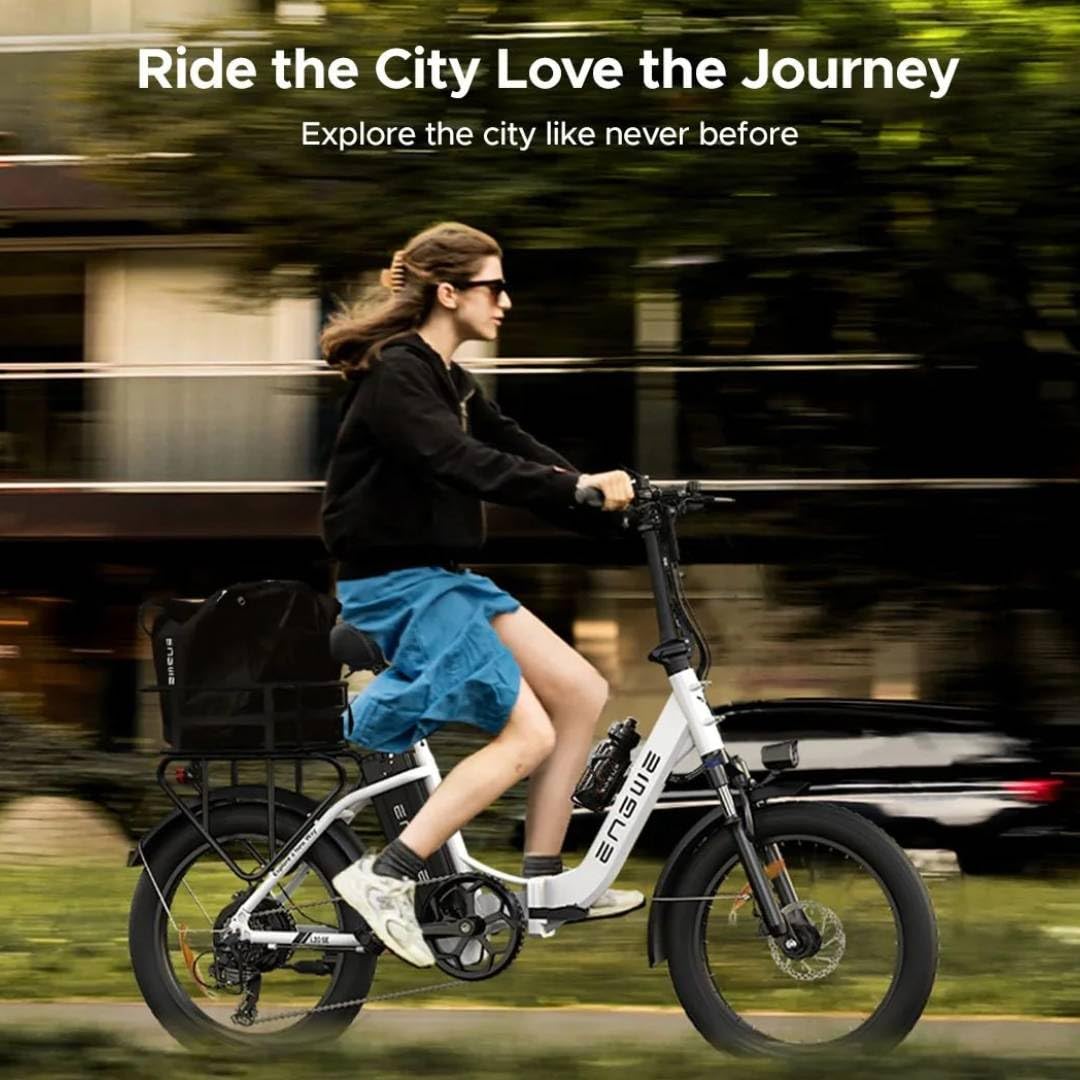 ENGWE E Bike Klappbar Ebike 20 Zoll Elektrofahrräder mit Korb, 36V 15.6Ah Akku, 25km/h Reichweite bis zu 140KM