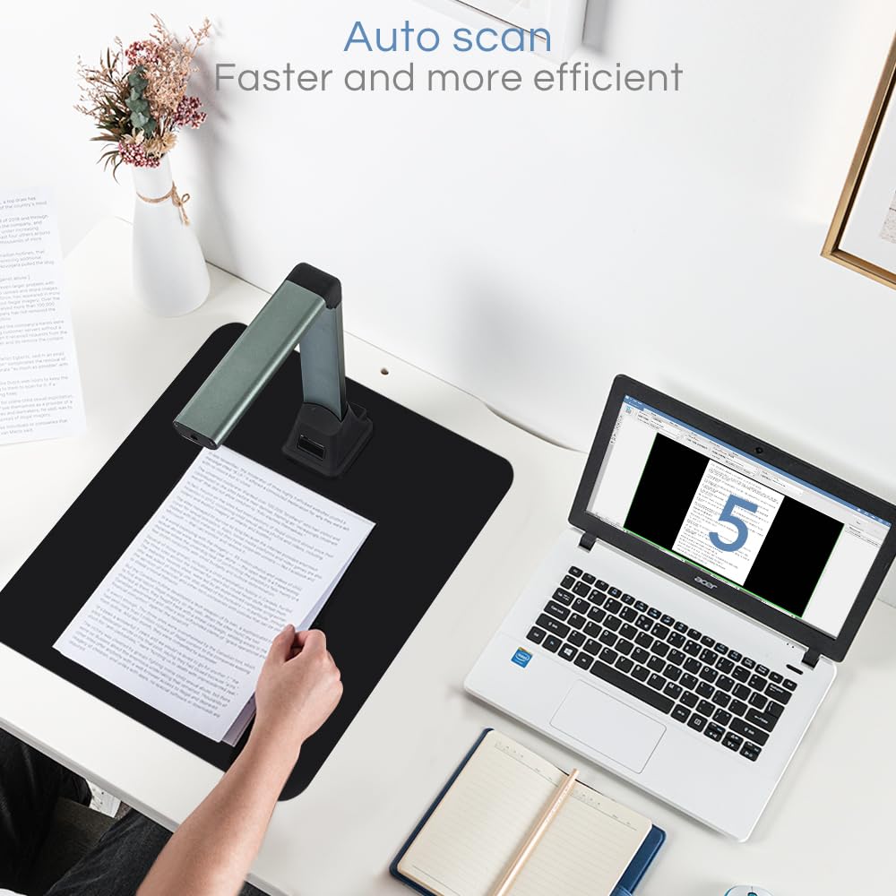 Savornest X1 tragbare Dokumentenkamera: 8MP tragbarer Scanner, HD, A4, mehrsprachig, OCR, USB, Doc Cam für Lehrer, Online-Unterricht und Studenten, Fernlernen, nur für Windows