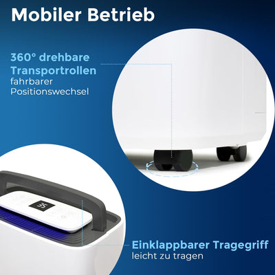 alfda AEF2000 Luftentfeuchter elektrisch - (max. 20Liter/Tag) - 4 Betriebsmodi, für Räume bis 30 m², Automatikbetrieb, Touch-Display, mit Ablaufschlauch, zum Wäsche trocknen - Gegen Feuchtigkeit...