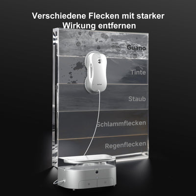 JSDROBOT S9PRO Fensterputzroboter, Tragbarer Fensterputzroboter Intelligente Reinigungspfadplanung Handähnliche Rotierende Fensterreinigung Bilateraler Wasserspray Kantenerkennungstechnologie