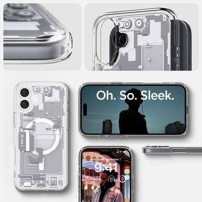 Spigen für iPhone 16 Plus Hülle [Anti-Yellowing] Ultra Hybrid MagFit Case Handyhülle Transparent Dünn Slim Kompatibel mit MagSafe -Zero One White