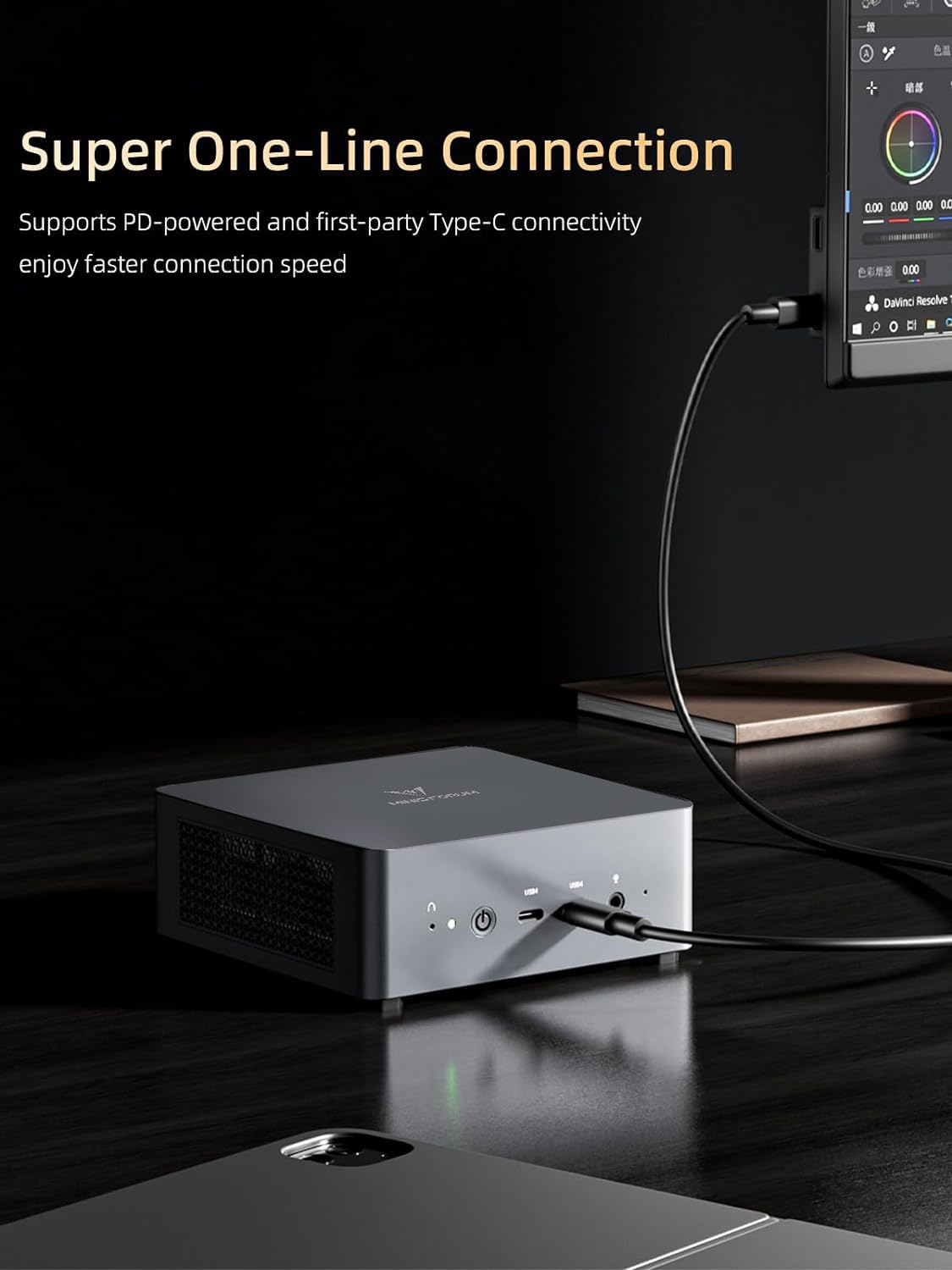 MINIS FORUM Venus UM790 Pro Mini-PC AMD Ryzen 9 7940HS, genau 5,2 GHz, 64 GB DDR5 1 bis SSD mit AMD Radeon 780M, 4X USB3.2, 2X USB4, 2X HDMI 2.1, 2X PCIe4.0, Wi-FI 6E /BT5.3, RJ45 2,5 G