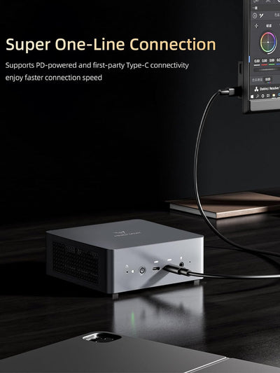 MINIS FORUM Venus UM790 Pro Mini-PC AMD Ryzen 9 7940HS, genau 5,2 GHz, 64 GB DDR5 1 bis SSD mit AMD Radeon 780M, 4X USB3.2, 2X USB4, 2X HDMI 2.1, 2X PCIe4.0, Wi-FI 6E /BT5.3, RJ45 2,5 G