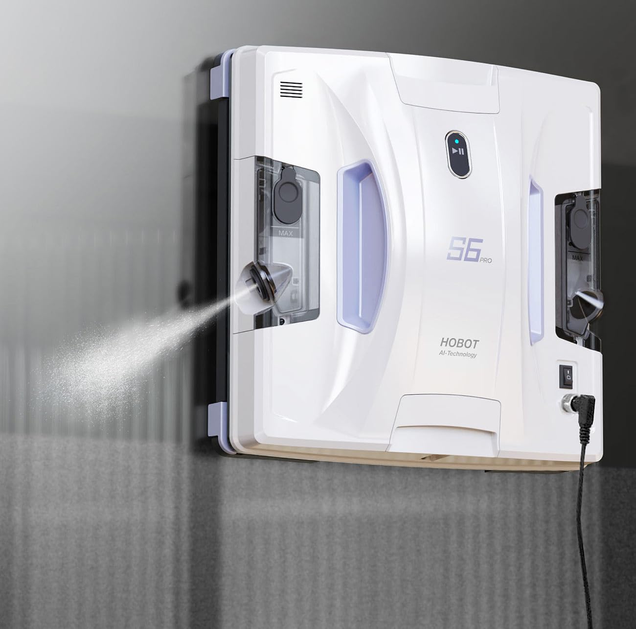 Sichler Exclusive Fensterputz-Roboter Akku: HOBOT S6 Pro Profi-Fensterputz-Roboter, Versandrückläufer (Fensterputz-Roboter Sprüh, Fensterputzroboter, Scheibenwischer)